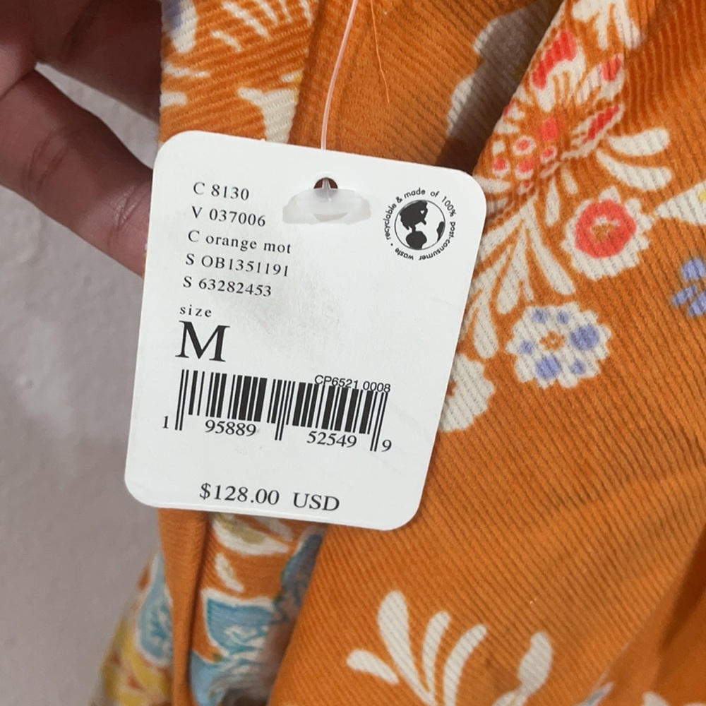 Free people RARE orange corduroy mini dress - Picture 3 of 6